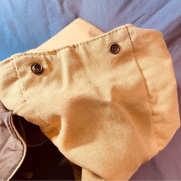 Monat Backpack- tan with faux leather. - Picture 6 of 10